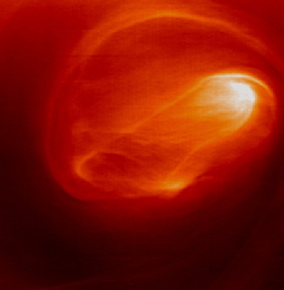 Vórtice en el polo Sur de Venus observado por  Venus Express .