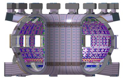 Representación gráfica de la vasija de vacío del reactor experimental de fusión nuclear ITER.