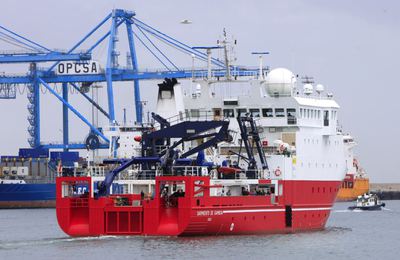 Salida de Las Palmas del buque oceanográfico  Sarmiento de Gamboa 