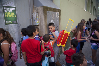 Primer día de clase en el centro Acacies de Barcelona.