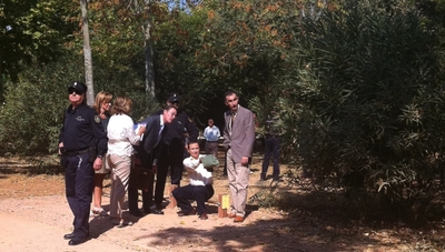 José Bretón explica al juez el lugar donde perdió de vista a los niños.