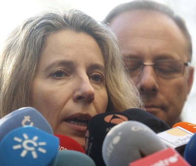 Los padres de Marta del Castillo, antes del comienzo de la última sesión del juicio por la muerte de su hija.