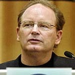 Chris Gorog, jefe ejecutivo de Roxio, durante su comparecencia en Nueva York.