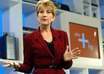 La presidenta de HP, Carly Fiorina, en la presentación de los nuevos productos