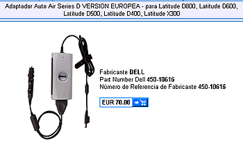 www.dell.es ofrecía la versión europea del dispositivo problemático a un precio de 70 euros.