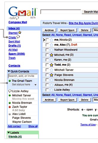 Imagen de un correo electrónico