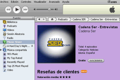 Una vez abierto iTunes, sólo tendremos que ir a la 
