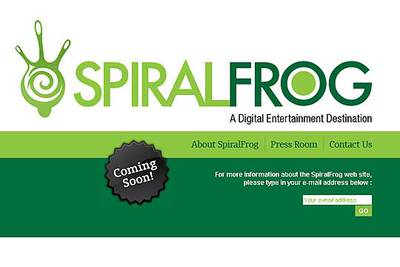 Imagen de la página wen de SpiralFrog.