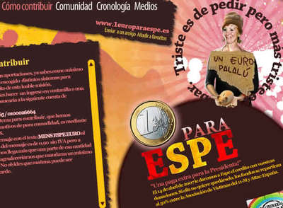 “El dinero se le va a ofrecer a Esperanza Aguirre, se lo vamos a dar con mucho gusto que ella sabrá qué hacer con ellos, ayudar a la gente es lo que nos mueve”, afirma uno de los responsables de la web.
