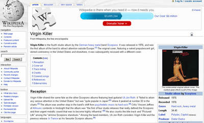 Las operadoras británicas censuran un desnudo infantil en Wikipedia