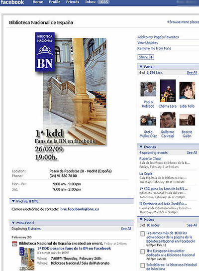 La Biblioteca Nacional abre sus puertas en Facebook