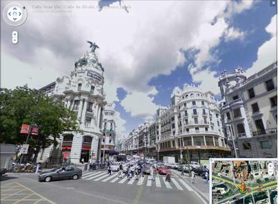 Una imagen de la madrileña Gran Vía en  Street View 