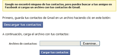 El truco de Facebook para importar contactos de Gmail.