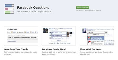 Facebook crea Questions, un servicio para sondear la opinión