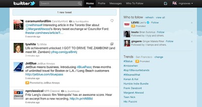 Twitter incluye publicidad en los mensajes del usuario