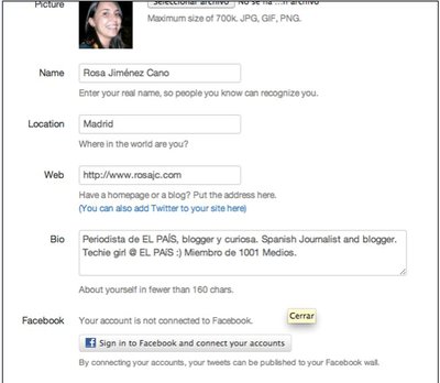 Imagen de botón para mandar a Facebook desde Twitter.